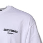 White Cotton Logo Print Crew Neck T-shirt