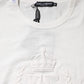White Cotton DG Crown Embossed T-shirt