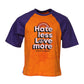 Orange Purple Printed Round Neck T-shirt