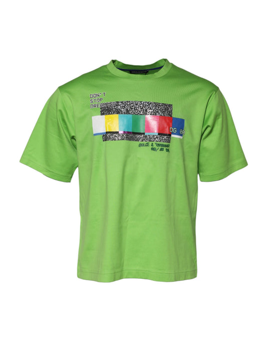 Green Graphic Printed Round Neck T-shirt