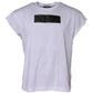White Logo Embroidery Round Neck T-shirt