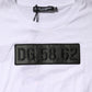 White Logo Embroidery Round Neck T-shirt