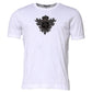 White Cotton Embroidered Round Neck T-shirt