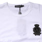 White Cotton DG Crown Embroidery T-shirt