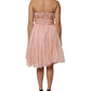 Pink Silk Chiffon A-line Pleated Midi Dress