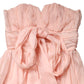 Pink Silk Chiffon A-line Pleated Midi Dress