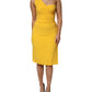 Yellow One Shoulder Side Slit Midi Dress