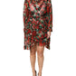 Multicolor Ruffle Floral Long Sleeves Dress