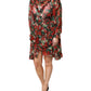 Multicolor Ruffle Floral Long Sleeves Dress