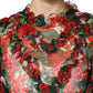 Multicolor Ruffle Floral Long Sleeves Dress