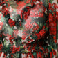 Multicolor Ruffle Floral Long Sleeves Dress