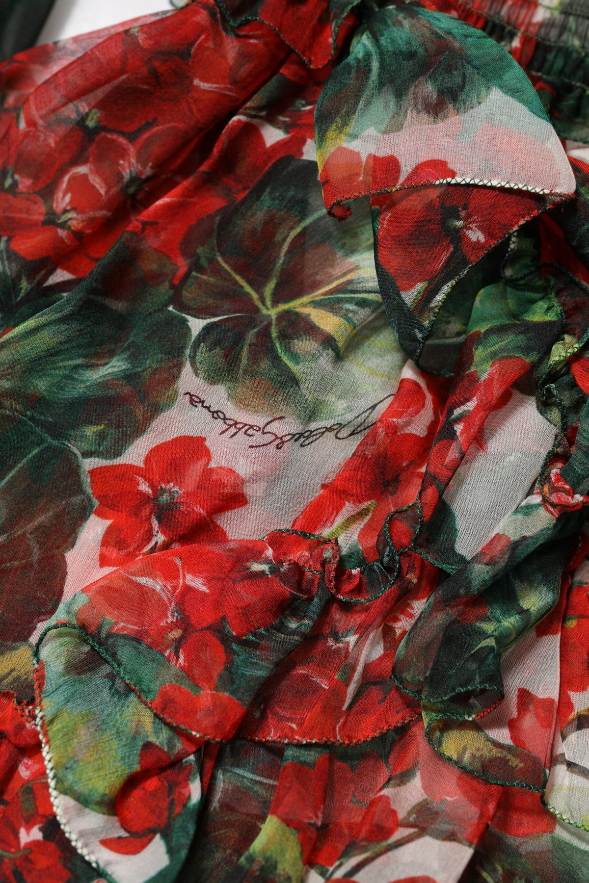 Multicolor Ruffle Floral Long Sleeves Dress