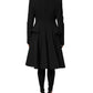 Black Polyester Single Breasted Trench Coat Jacket
