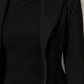 Black Polyester Single Breasted Trench Coat Jacket