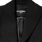Black Polyester Single Breasted Trench Coat Jacket