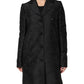 Black Single Breasted Trench Coat Jacket