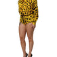 Yellow Leopard Long Sleeves Jumpsuit Dress