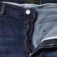 Blue Cotton High Waisted Cropped Denim Jeans