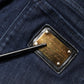 Dark Blue Cotton Skinny Cropped Denim Jeans