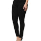Black Cotton Logo Mid Waist Skinny Denim Jeans