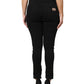 Black Cotton Logo Mid Waist Skinny Denim Jeans