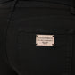 Black Cotton Logo Mid Waist Skinny Denim Jeans