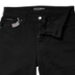 Black Cotton Logo Mid Waist Skinny Denim Jeans