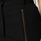Black Wool High Waist Zipper Tapered Pants