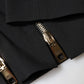 Black Wool High Waist Zipper Tapered Pants