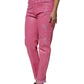 Pink Tattered Mid Waist Tapered Denim Jeans
