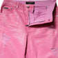Pink Tattered Mid Waist Tapered Denim Jeans