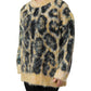 Multicolor Leopard Mohair Crew Neck Sweater