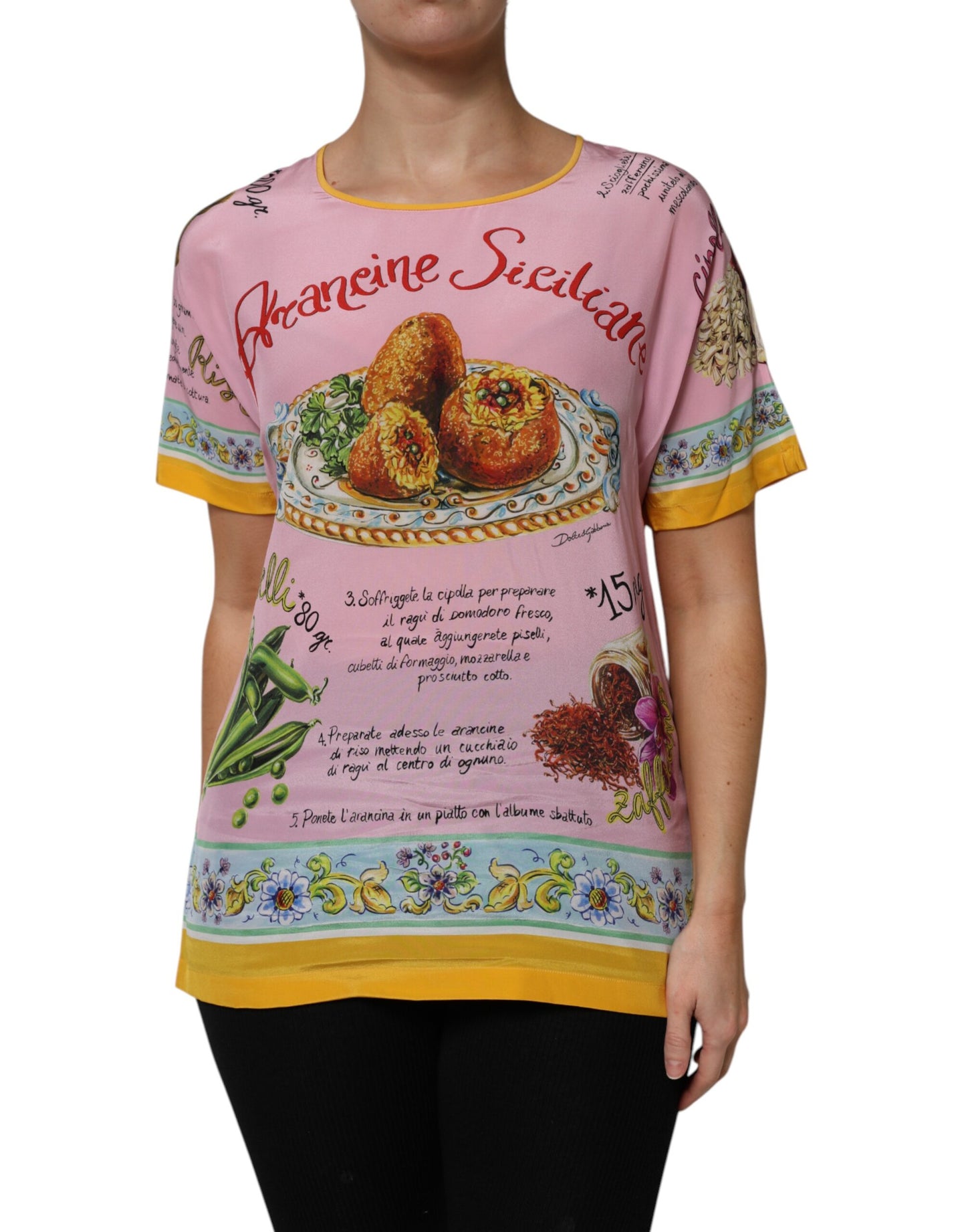 Pink Araneine Siciliana Short Sleeves Top