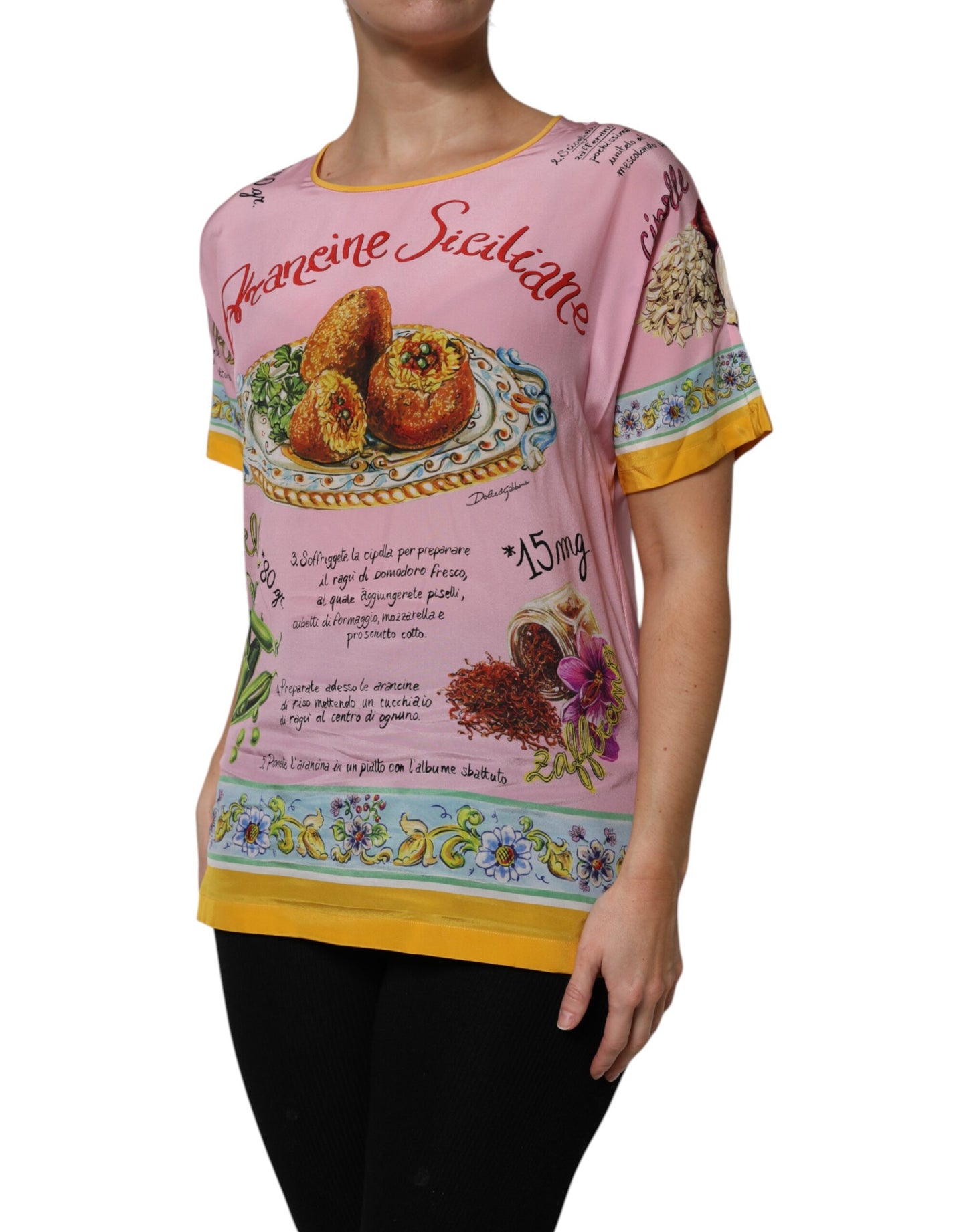 Pink Araneine Siciliana Short Sleeves Top