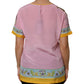 Pink Araneine Siciliana Short Sleeves Top