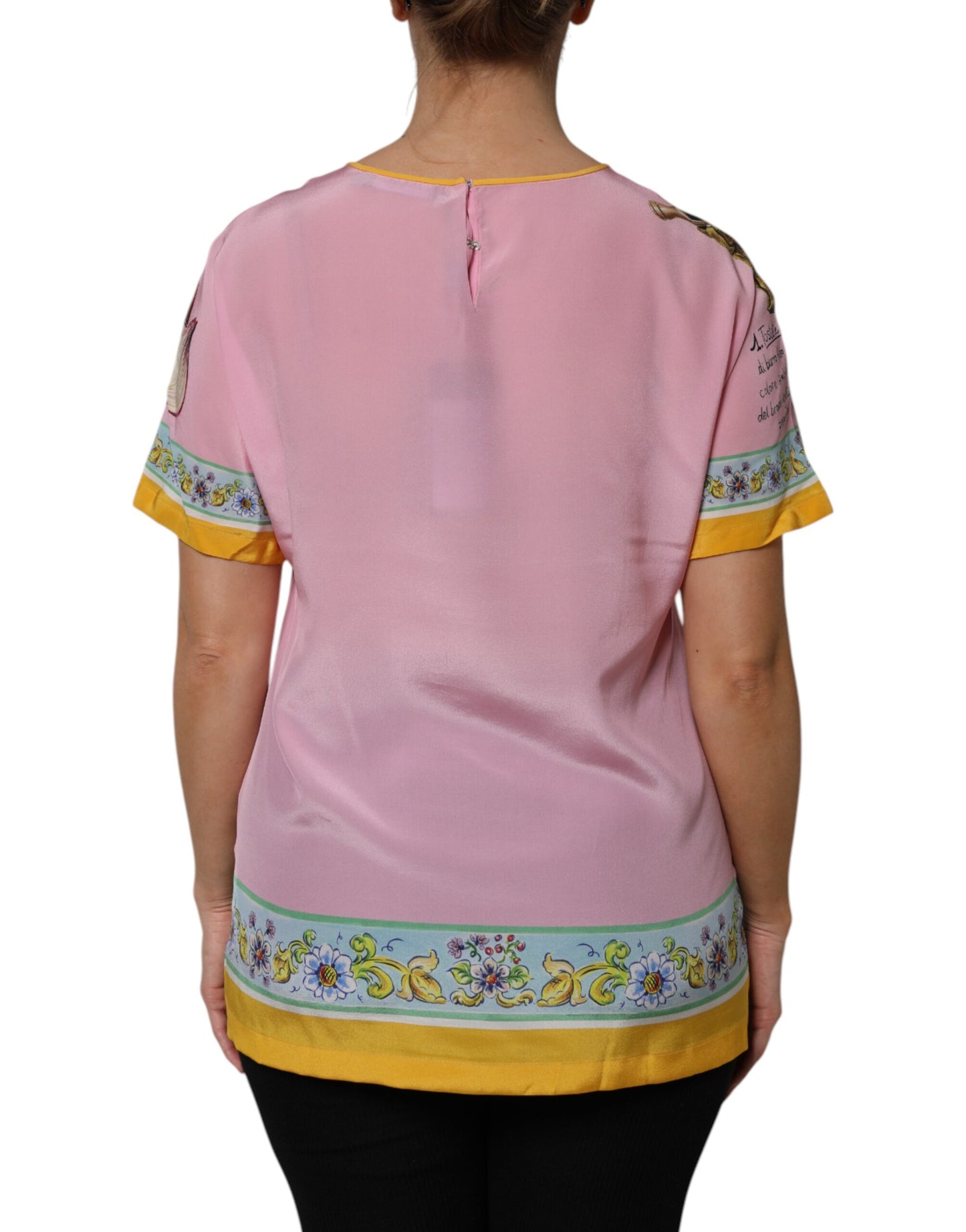 Pink Araneine Siciliana Short Sleeves Top