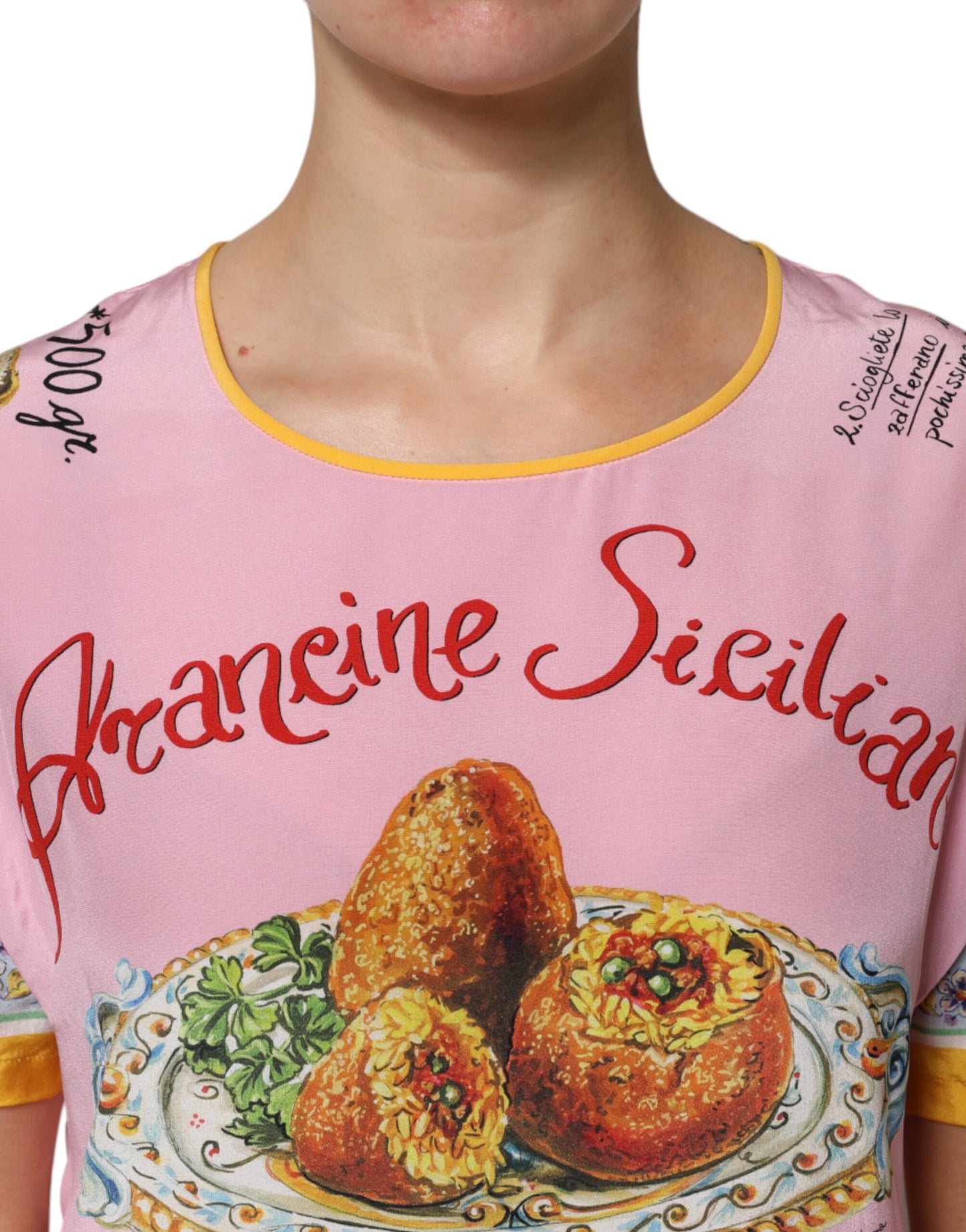 Pink Araneine Siciliana Short Sleeves Top