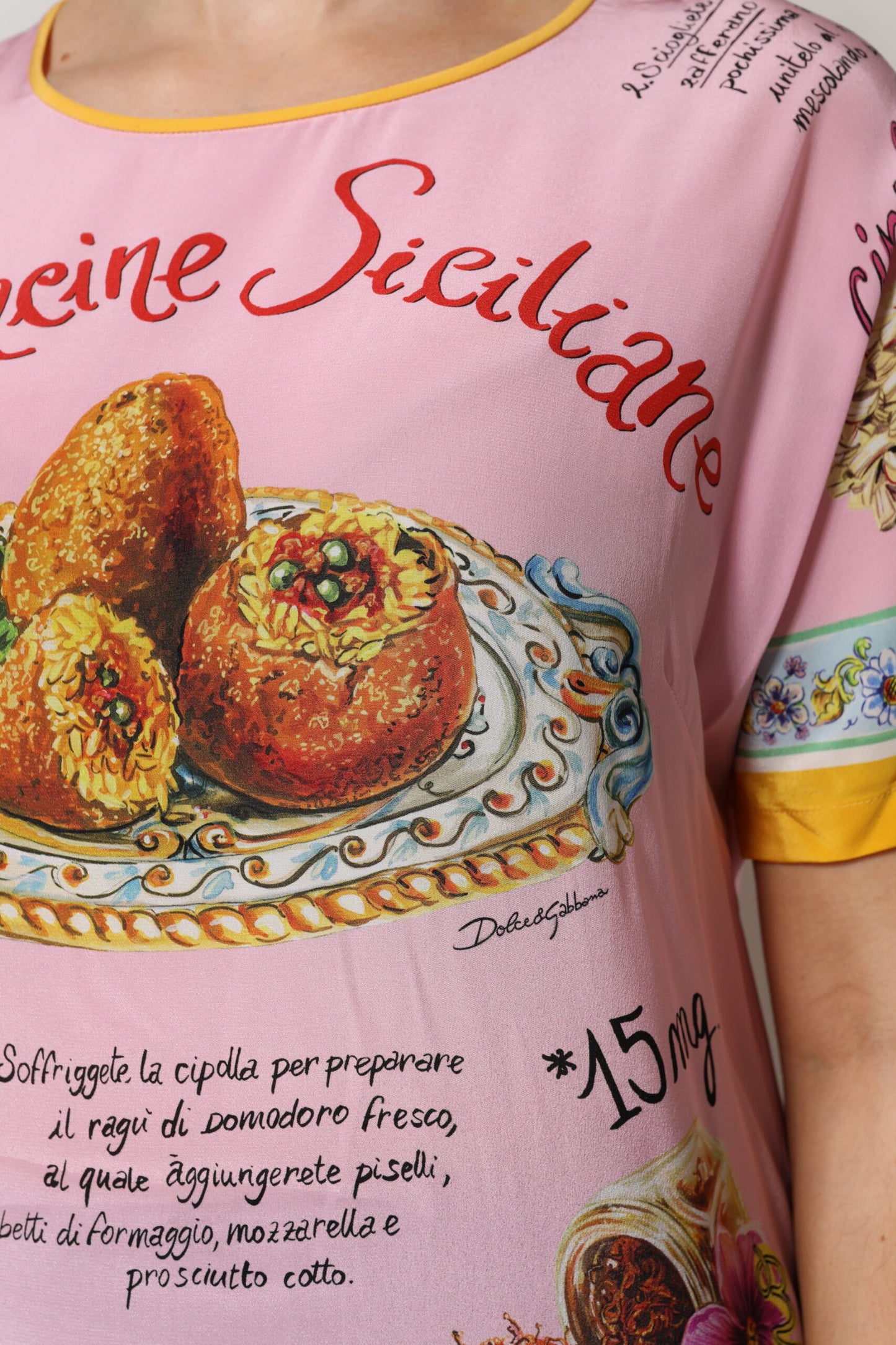 Pink Araneine Siciliana Short Sleeves Top