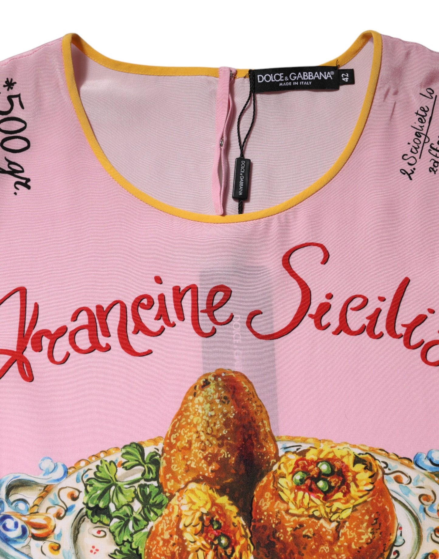 Pink Araneine Siciliana Short Sleeves Top