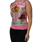 Pink Silk Araneine Siciliana Sleeveless Top