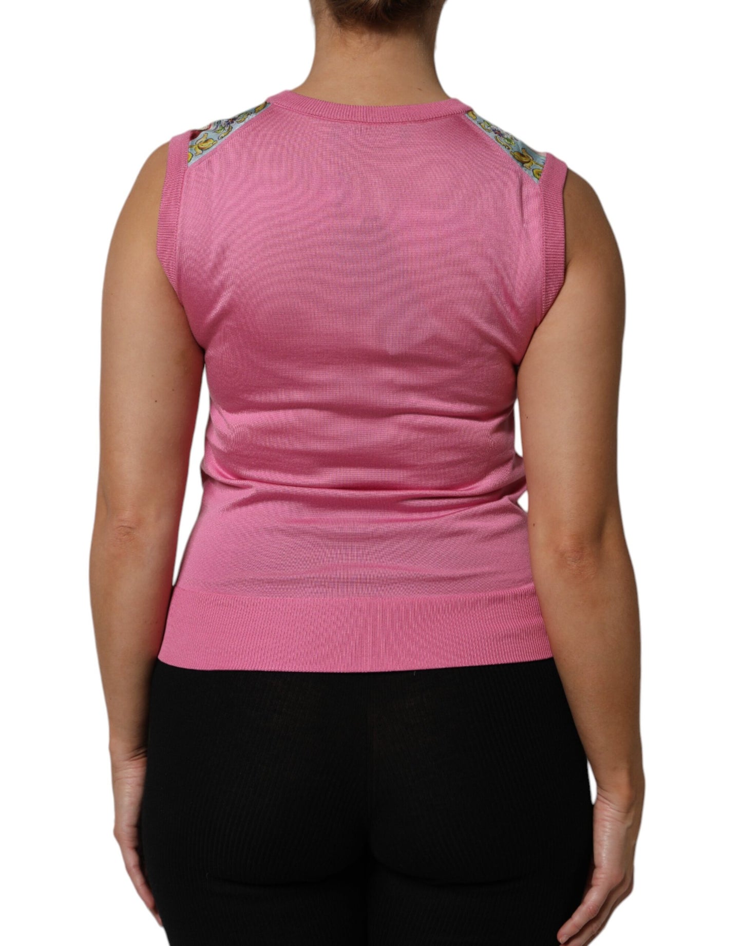 Pink Silk Araneine Siciliana Sleeveless Top