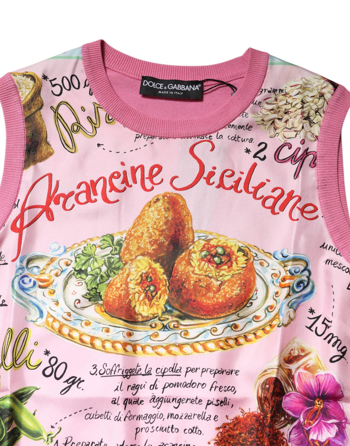 Pink Silk Araneine Siciliana Sleeveless Top