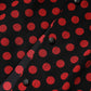 Black Red Polka Dot Silk Long Sleeves Top