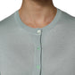 Light Green Silk Button Down Cardigan Sweater
