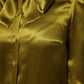 Green Ascot Collar Long Sleeves Blouse Top