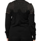 Black Viscose Lace Buttoned Cardigan Sweater