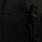 Black Viscose Lace Buttoned Cardigan Sweater