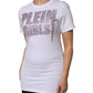 White Embellished CrewNeck Short Sleeve T-shirt