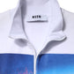 White Graphic Print Cotton Long Sleeves Full Zip Bomber Jacket