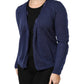 Dark Blue Long Sleeves Overcoat Cardigan Sweater